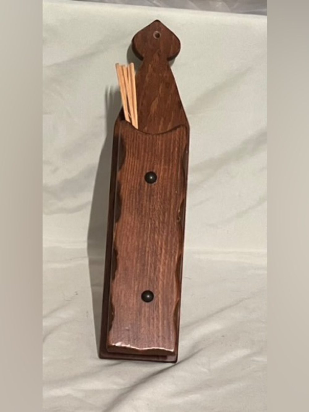Wooden Match Toothpick Holder Wall Mount